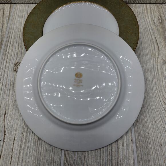Sango China Versailles Set Of 4 Salad‎ Plates 7 3/4" Japan #3632 Green Gold - Picture 5 of 6